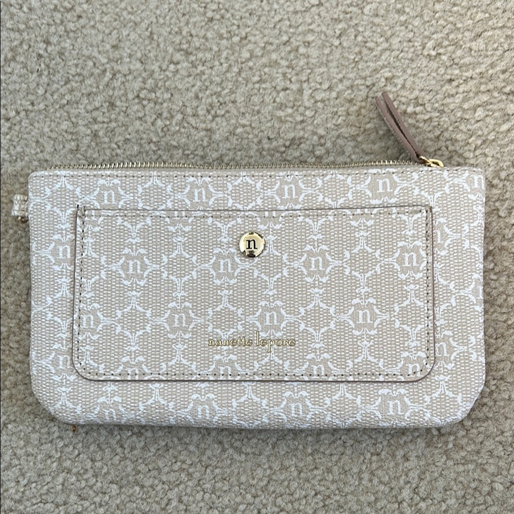 Nanette Lepore Tan/White Faux Leather Wallet